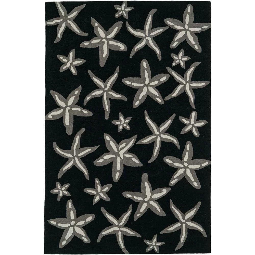 Cove 8 Starfish Black 3 ft. 6 in. x 5 ft. 6 in. Area Rug by Addison Rugs 3 Cove 8 Starfish Black 3 ft. 6 in. x 5 ft. 6 in. Area Rug by Addison Rugs