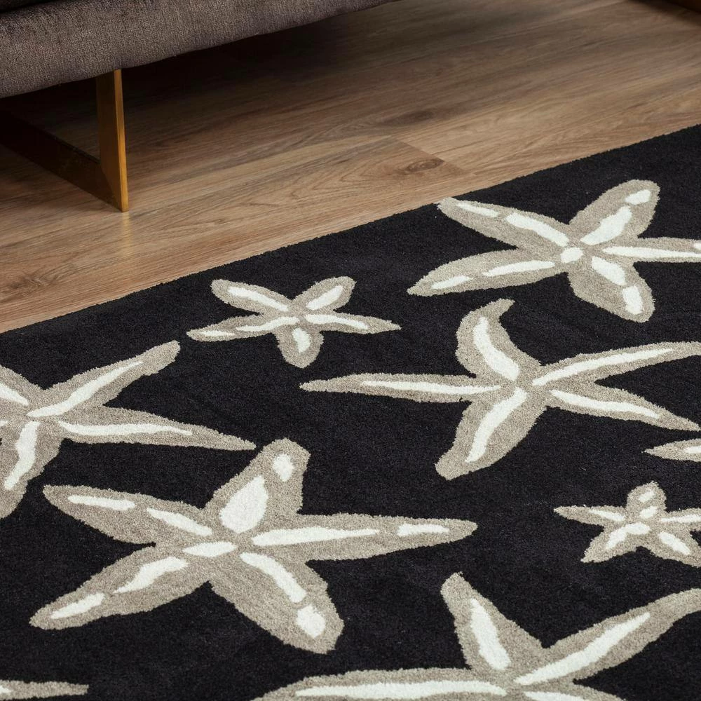 Cove 8 Starfish Black 3 ft. 6 in. x 5 ft. 6 in. Area Rug by Addison Rugs 5 Cove 8 Starfish Black 3 ft. 6 in. x 5 ft. 6 in. Area Rug by Addison Rugs - Image 3