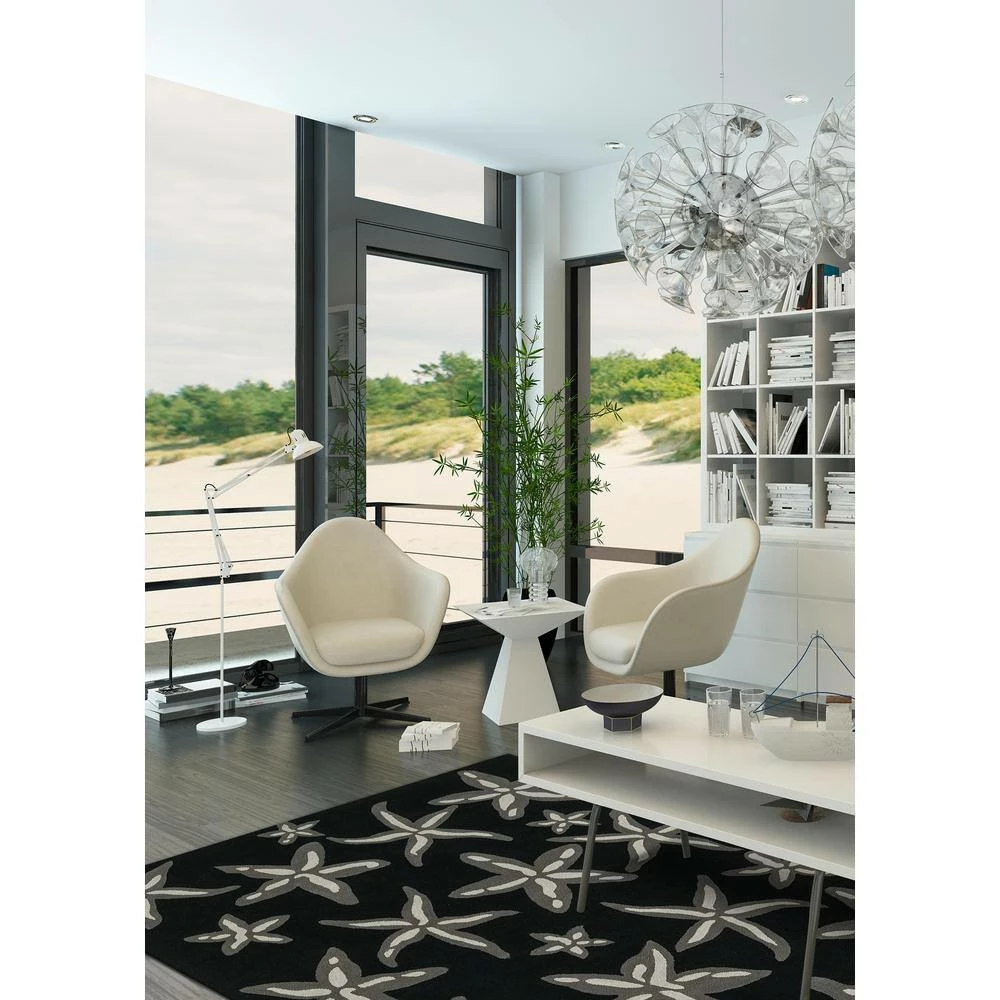 Cove 8 Starfish Black 3 ft. 6 in. x 5 ft. 6 in. Area Rug by Addison Rugs 14 Cove 8 Starfish Black 3 ft. 6 in. x 5 ft. 6 in. Area Rug by Addison Rugs - Image 12