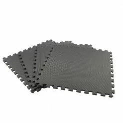 Black/Gray 24 in. x 24 in. x 0.47 in. Foam Dual Sided Gym Floor Tiles (4 Tiles/Pack (16 sq. ft.) by TrafficMaster