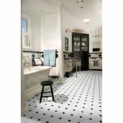 Black and White Marble Paver Residential Vinyl Sheet Flooring 12ft. Wide x Cut to Length by TrafficMaster -Addison Rugs Sales black and white marble trafficmaster vinyl sheet flooring c1100405k509g14 1d 1000