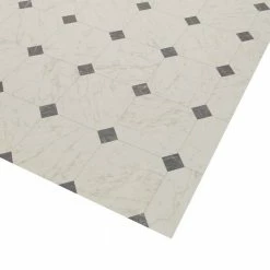 Black and White Marble Paver Residential Vinyl Sheet Flooring 12ft. Wide x Cut to Length by TrafficMaster -Addison Rugs Sales black and white marble trafficmaster vinyl sheet flooring c1100405k509g14 4f 1000