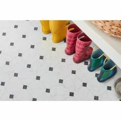 Black and White Marble Paver Residential Vinyl Sheet Flooring 12ft. Wide x Cut to Length by TrafficMaster -Addison Rugs Sales black and white marble trafficmaster vinyl sheet flooring c1100405k509g14 a0 1000