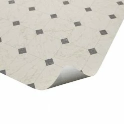 Black and White Marble Paver Residential Vinyl Sheet Flooring 12ft. Wide x Cut to Length by TrafficMaster -Addison Rugs Sales black and white marble trafficmaster vinyl sheet flooring c1100405k509g14 fa 1000