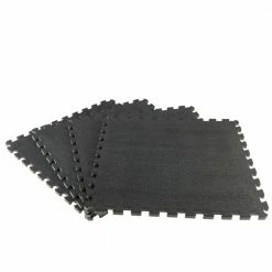 Black 25.2 in. x 25.2 in. x 0.68 in. Foam Shock Absorbing Gym Floor Tiles (4 Tiles/Pack) (17.64 sq. ft.) by TrafficMaster