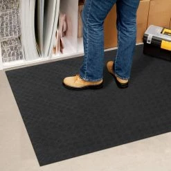 Black 36 in. x 48 in. Rubber Deck Plate Mat by TrafficMaster -Addison Rugs Sales black trafficmaster commercial floor mats mt1003508 31 1000