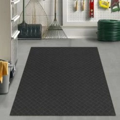 Black 36 in. x 48 in. Rubber Deck Plate Mat by TrafficMaster -Addison Rugs Sales black trafficmaster commercial floor mats mt1003508 4f 1000
