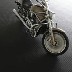 Black Raised Coin 18 in. x 18 in. x 3.1 mm Rubber Interlocking Modular Flooring Tiles, 6-Pack (13.5 sq. ft.) by TrafficMaster -Addison Rugs Sales black trafficmaster gym floor tiles 11n 532 18x18hd 1f 1000