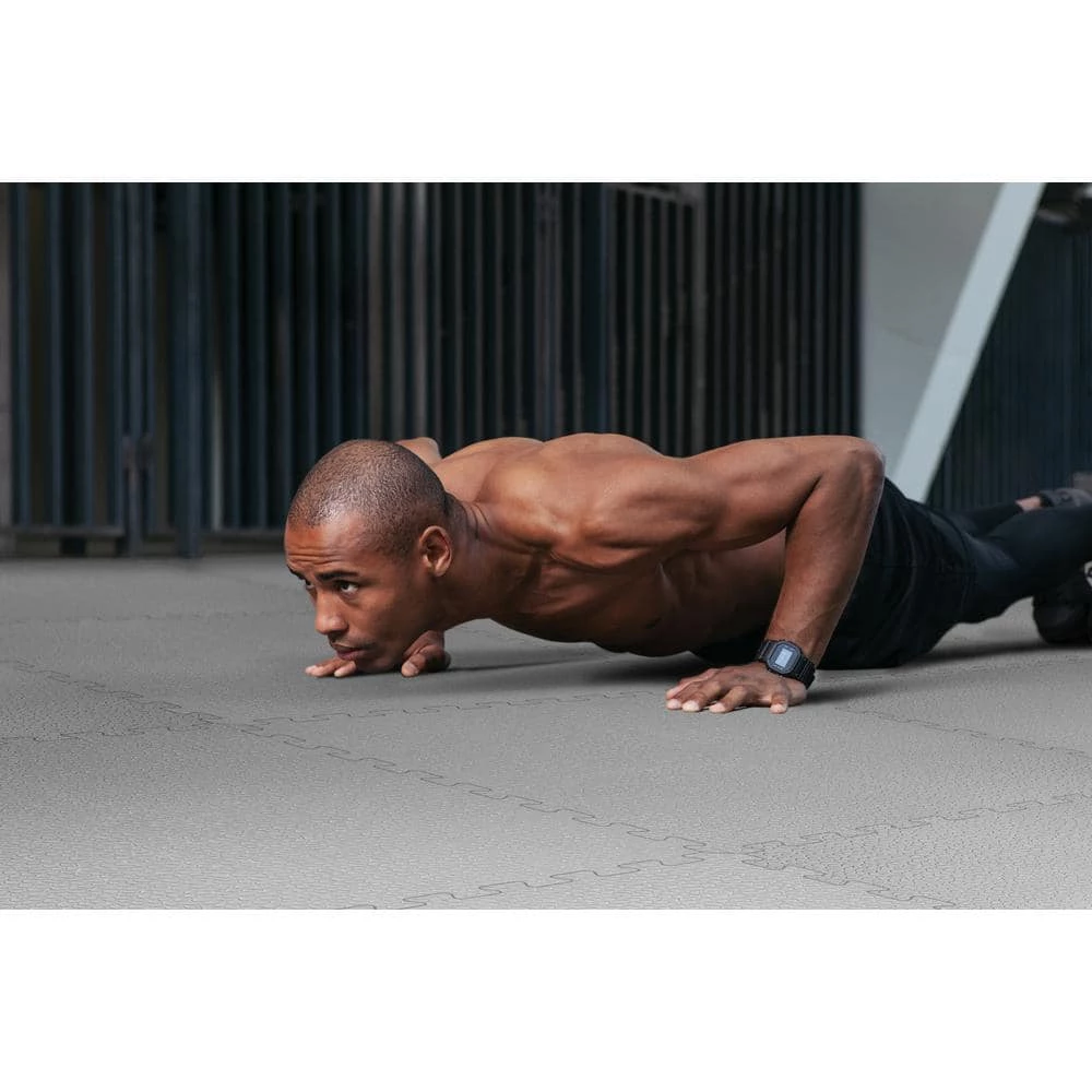 Black/Gray 24 in. x 24 in. x .52 in. Foam Dual Sided Impact Gym Floor Tiles (4 Tiles/Pack (16 sq. ft.) by TrafficMaster 11 Black/Gray 24 in. x 24 in. x .52 in. Foam Dual Sided Impact Gym Floor Tiles (4 Tiles/Pack (16 sq. ft.) by TrafficMaster - Image 9