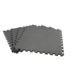 Black/Gray 24 in. x 24 in. x .52 in. Foam Dual Sided Impact Gym Floor Tiles (4 Tiles/Pack (16 sq. ft.) by TrafficMaster
