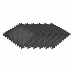 Black 24 in. W x 24 in. L x 0.47 in. Foam Interlocking Gym Floor Tiles (6 Tiles/Pack) (24 sq. ft.) by TrafficMaster -Addison Rugs Sales black trafficmaster gym floor tiles 24224dphd 40 1000