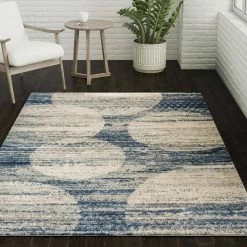 Ankara 17 Indigo Blue 8 Ft. x 10 Ft. Dancing Circles Area Rug by Addison Rugs -Addison Rugs Sales blue addison rugs area rugs hdan17in8x10 31 1000