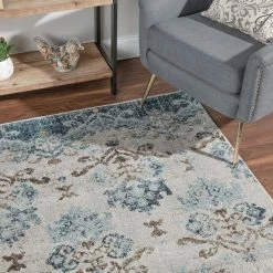 Provincial 11 Blue 3 ft. 3 in. x 5 ft. 3 in. French Damask Area Rug by Addison Rugs -Addison Rugs Sales blue addison rugs area rugs hdpc11bl3x5 1d 1000