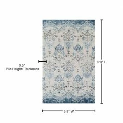 Provincial 11 Blue 3 ft. 3 in. x 5 ft. 3 in. French Damask Area Rug by Addison Rugs -Addison Rugs Sales blue addison rugs area rugs hdpc11bl3x5 76 1000
