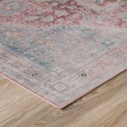 Baldwin 2 Blush 3 ft. 3 in. x 5 ft. 3 in. Medallion Velvet Non-Skid Indoor Area Rug by Addison Rugs -Addison Rugs Sales blush addison rugs area rugs hdba2bl3x5 4f 1000