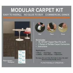 Designer Brown Commercial 24 in. x 24 Peel and Stick Carpet Tile (18 Tiles/Case) 72 sq. ft. by TrafficMaster -Addison Rugs Sales brown tan trafficmaster carpet tile pdm12 4000k 4f 1000