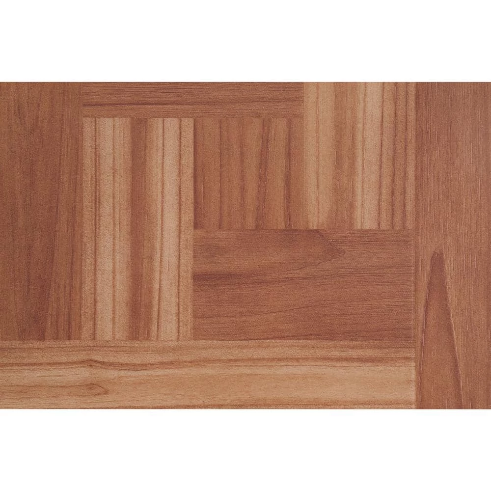 Brown Wood Parquet 12 in. x 12 in. Peel and Stick Vinyl Tile Flooring (30 sq. ft. / case) by TrafficMaster 6 Brown Wood Parquet 12 in. x 12 in. Peel and Stick Vinyl Tile Flooring (30 sq. ft. / case) by TrafficMaster - Image 4