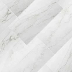 12 in. W x 24 in. L Calacatta Consilio Rigid Core Click Lock Luxury Vinyl Tile Flooring (66-case/1278.42 sq. ft./pallet) by TrafficMaster -Addison Rugs Sales calacatta consilio trafficmaster vinyl tile vtrhdclconp 1f 1000