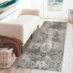 Apollo 7 Carbon 2 ft. 3 in. x 7 ft. 5 in. Distressed Patterned Indoor Runner Rug by Addison Rugs -Addison Rugs Sales carbon addison rugs area rugs hdap7ca2x7 31 1000