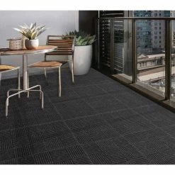 Black Residential 18 in. x 18 Peel and Stick Carpet Tile (8 Tiles/Case)18 sq. ft. by TrafficMaster -Addison Rugs Sales charcoal trafficmaster carpet tile 60677600018x18 1f 1000