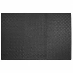 Dark Gray 24 in. x 24 in. x 0.47 in. Foam Interlocking Gym Floor Tiles (6 Tiles/Pack) (24 sq. ft.) by TrafficMaster -Addison Rugs Sales dark gray diamond plate finish with borders trafficmaster gym floor tiles tm1264 1d 1000