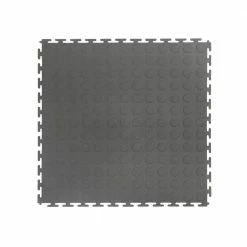 Gray Raised Coin 18 in. x 18 in. x 3.1 mm Rubber Interlocking Modular Flooring Tiles, 6-Pack (13.5 sq. ft.) by TrafficMaster