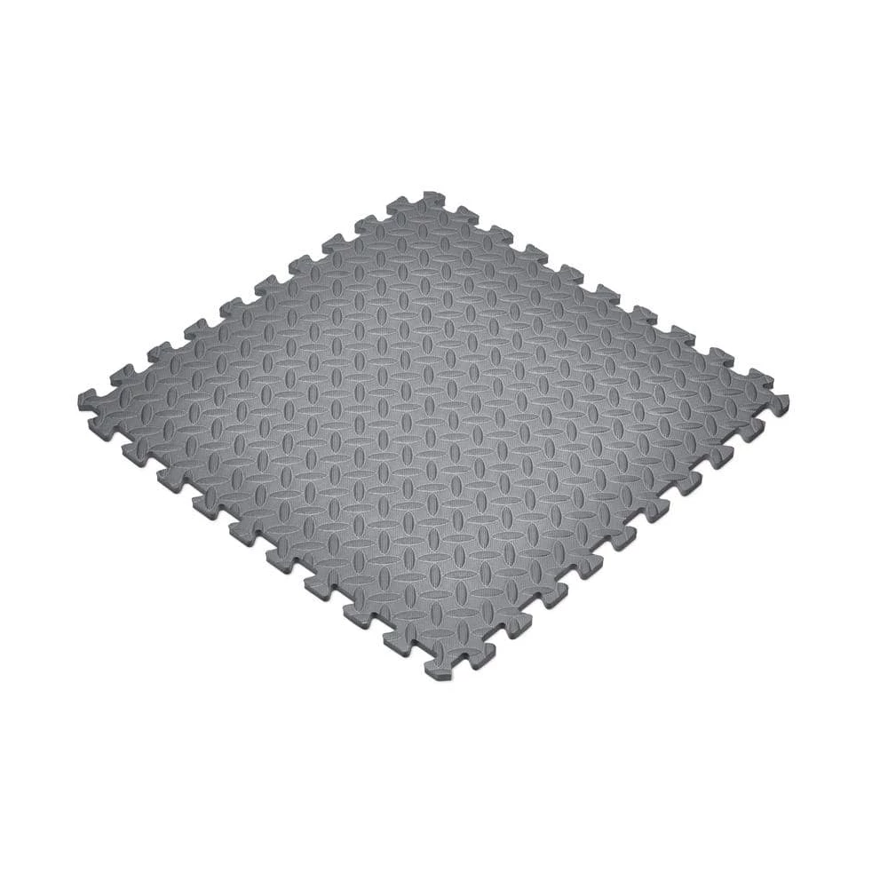 Gray 24 in. W x 24 in. L x 0.47 in. T Foam Interlocking Gym Floor Tiles (6 Tiles/Pack) (24 sq. ft.) by TrafficMaster 3 Gray 24 in. W x 24 in. L x 0.47 in. T Foam Interlocking Gym Floor Tiles (6 Tiles/Pack) (24 sq. ft.) by TrafficMaster