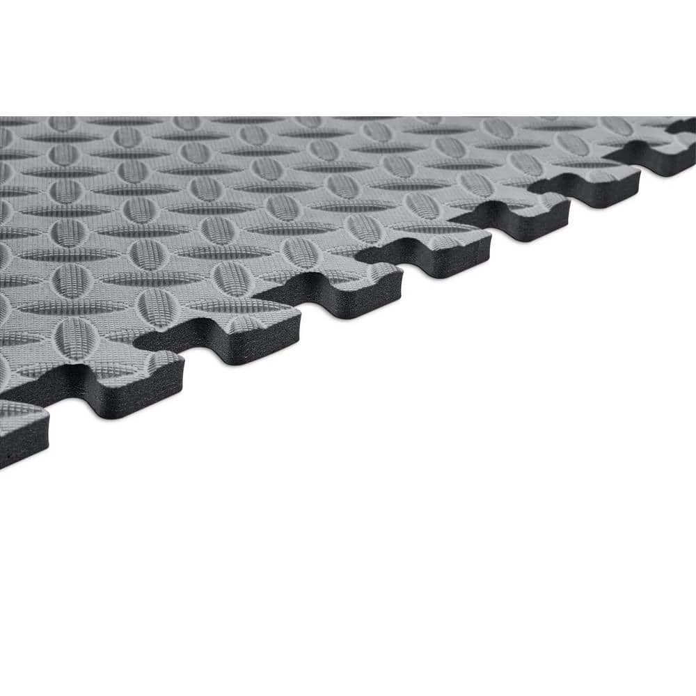 Gray 24 in. W x 24 in. L x 0.47 in. T Foam Interlocking Gym Floor Tiles (6 Tiles/Pack) (24 sq. ft.) by TrafficMaster 6 Gray 24 in. W x 24 in. L x 0.47 in. T Foam Interlocking Gym Floor Tiles (6 Tiles/Pack) (24 sq. ft.) by TrafficMaster - Image 4