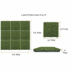 1 ft. x 1 ft. Artificial Grass Interlocking Tiles (9-Pack) by TrafficMaster -Addison Rugs Sales green trafficmaster artificial grass 48219 1d 1000