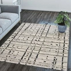 Gentry 4 Grey 3 Ft. 3 In. x 5 Ft. 1 In. Abstract Checker Area Rug by Addison Rugs -Addison Rugs Sales grey addison rugs area rugs hdge4gr3x5 31 1000