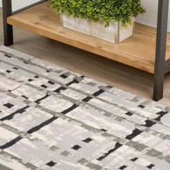 Gentry 4 Grey 3 Ft. 3 In. x 5 Ft. 1 In. Abstract Checker Area Rug by Addison Rugs -Addison Rugs Sales grey addison rugs area rugs hdge4gr3x5 40 1000