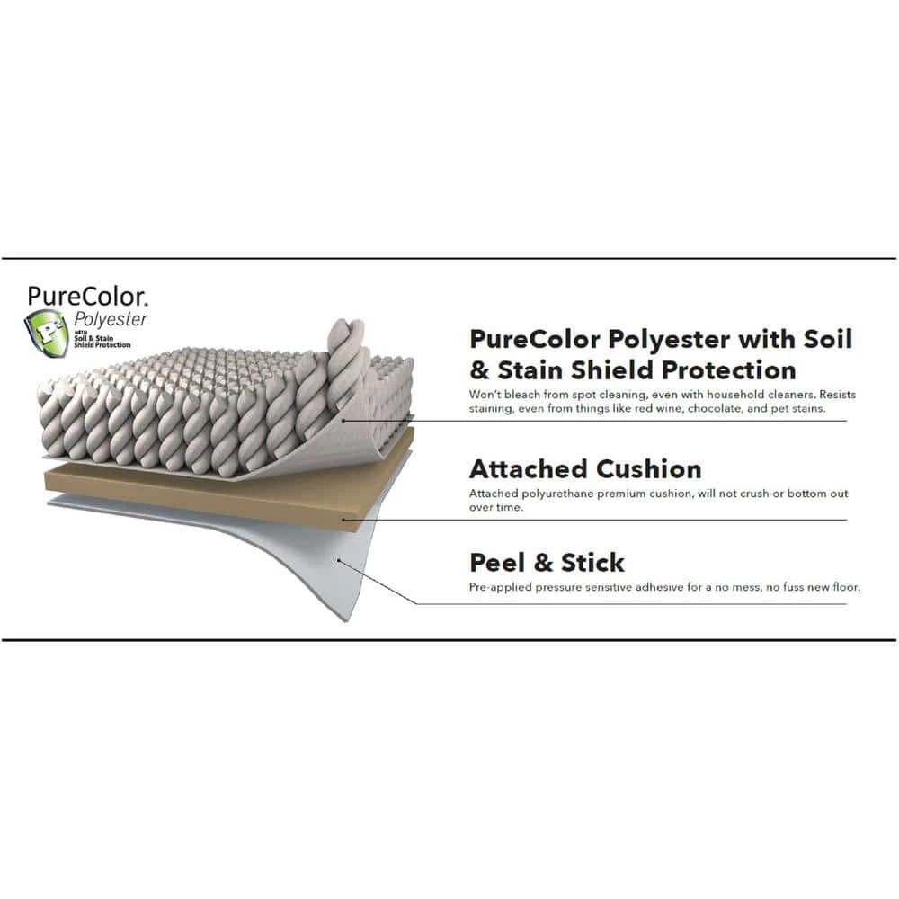 Willow Kirkdale Beige Residential 18 in. x 18 Peel and Stick Carpet Tile (10 Tiles/Case) 22.5 sq. ft. by TrafficMaster 10 Willow Kirkdale Beige Residential 18 in. x 18 Peel and Stick Carpet Tile (10 Tiles/Case) 22.5 sq. ft. by TrafficMaster - Image 8