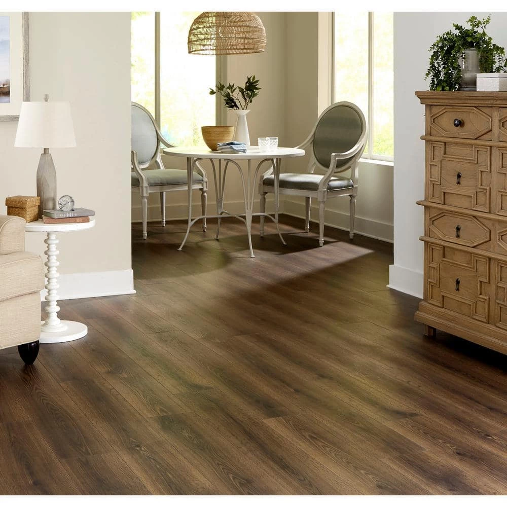 Napa River Oak 7 mm T x 7.5 in. W Laminate Wood Flooring (26.8 sq.ft/Case) by TrafficMaster 4 Napa River Oak 7 mm T x 7.5 in. W Laminate Wood Flooring (26.8 sq.ft/Case) by TrafficMaster - Image 2