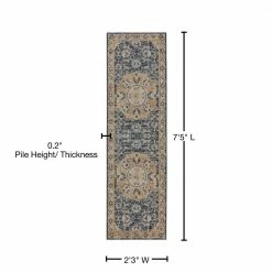 Fergus 3 Navy 2 ft. 3 in. x 7 ft. 5 in. Runner Rug by Addison Rugs -Addison Rugs Sales navy addison rugs area rugs hdfg3na2x7 76 1000