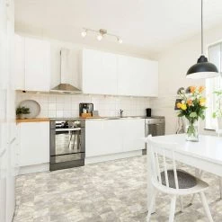 Neutral Square Slate Stone Residential Vinyl Sheet Flooring 12ft. Wide x Cut to Length by TrafficMaster -Addison Rugs Sales neutral slate trafficmaster vinyl sheet flooring u6920 258c990p144 1d 1000