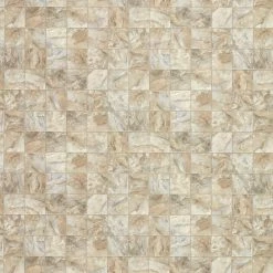 Neutral Square Slate Stone Residential Vinyl Sheet Flooring 12ft. Wide x Cut to Length by TrafficMaster