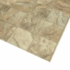 Neutral Square Slate Stone Residential Vinyl Sheet Flooring 12ft. Wide x Cut to Length by TrafficMaster -Addison Rugs Sales neutral slate trafficmaster vinyl sheet flooring u6920 258c990p144 c3 1000