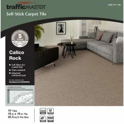 Calico Rock Brown Residential 18 in. x 18 Peel and Stick Carpet Tile (10 Tiles/Case) 22.50 sq. ft. by TrafficMaster -Addison Rugs Sales oxford trafficmaster carpet tile ht003 763 1818 40 1000