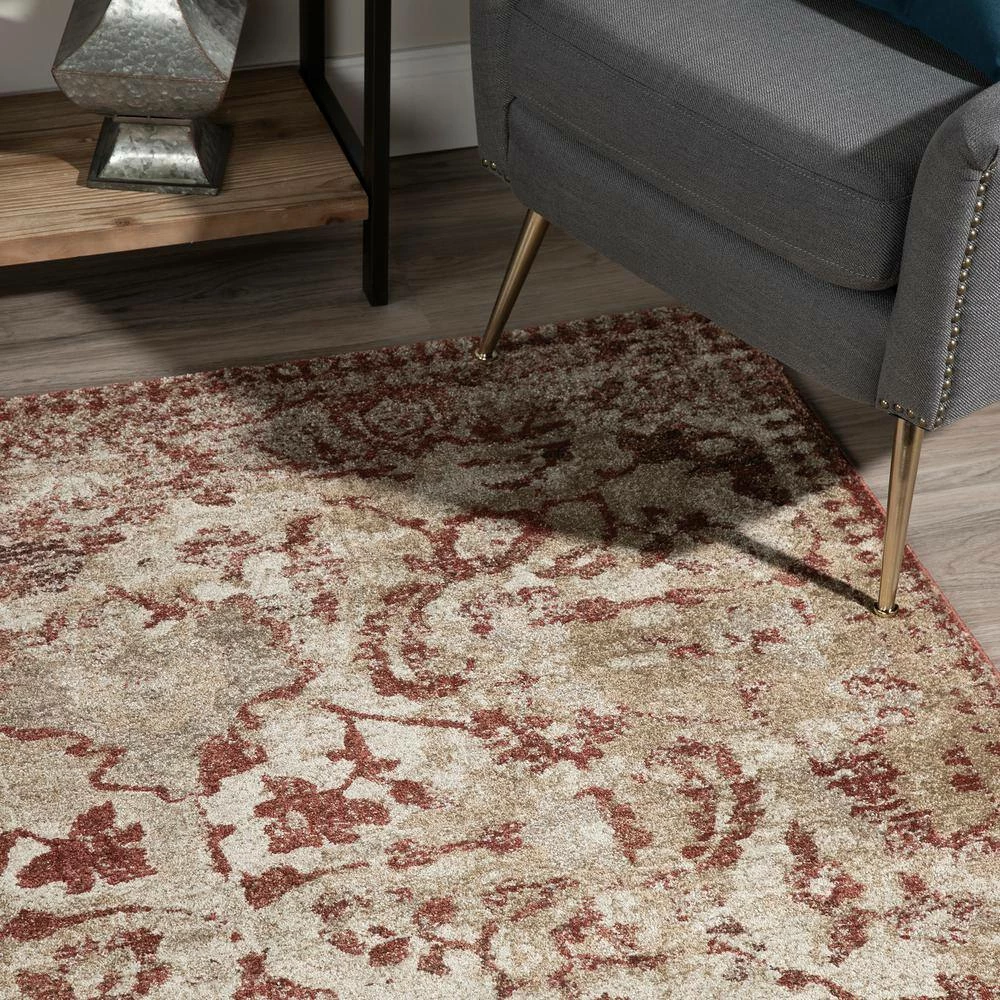 Provincial 4 Paprika 9 ft. 6 x 13 ft. 2 Distressed Persian Area Rug by Addison Rugs 5 Provincial 4 Paprika 9 ft. 6 x 13 ft. 2 Distressed Persian Area Rug by Addison Rugs - Image 3