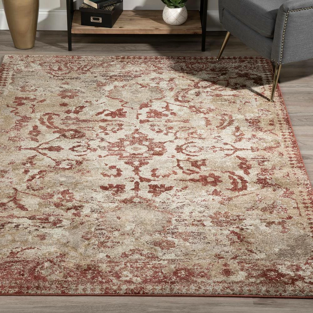 Provincial 4 Paprika 9 ft. 6 x 13 ft. 2 Distressed Persian Area Rug by Addison Rugs 14 Provincial 4 Paprika 9 ft. 6 x 13 ft. 2 Distressed Persian Area Rug by Addison Rugs - Image 12