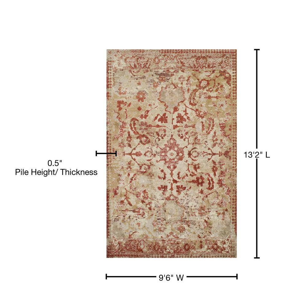 Provincial 4 Paprika 9 ft. 6 x 13 ft. 2 Distressed Persian Area Rug by Addison Rugs 13 Provincial 4 Paprika 9 ft. 6 x 13 ft. 2 Distressed Persian Area Rug by Addison Rugs - Image 11