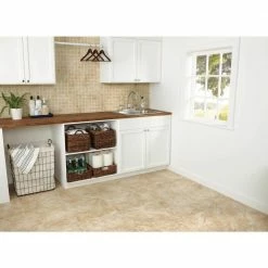Portland Stone Beige 18 in. x 18 in. Glazed Ceramic Floor and Wall Tile (17.44 sq. ft. / case) by TrafficMaster -Addison Rugs Sales portland stone beige trafficmaster ceramic tile pt011818hd1pv 44 1000