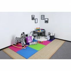Primary Pastel 24 in. x 24 in. x 0.47 in. Foam Playroom Floor Tiles (4 Tiles/Pack) (16 sq. ft.) by TrafficMaster -Addison Rugs Sales primary pastel trafficmaster gym floor tiles 24121hdus 40 1000