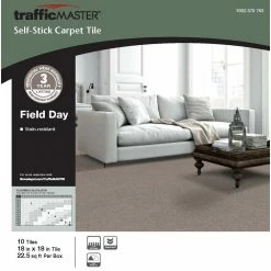 Field Day Brown Residential 18 in. x 18 Peel and Stick Carpet Tile (10 Tiles/Case) 22.50 sq. ft. by TrafficMaster -Addison Rugs Sales rollins trafficmaster carpet tile ht001 5832 1818 e1 1000