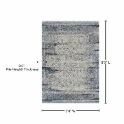 Benelli 5 Silver 3 ft. 3 in. x 5 ft. 3 in. Area Rug by Addison Rugs -Addison Rugs Sales silver addison rugs area rugs hdbn5si3x5 76 1000
