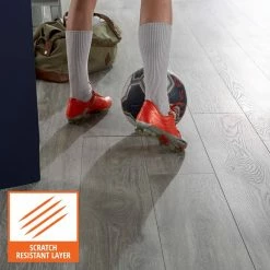 Silverton Oak 8 mm T x 7.48 in. W Water Resistant Laminate Wood Flooring (23.69 sq.ft/Case) by TrafficMaster -Addison Rugs Sales silverton oak trafficmaster laminate wood flooring tm5 4f 1000