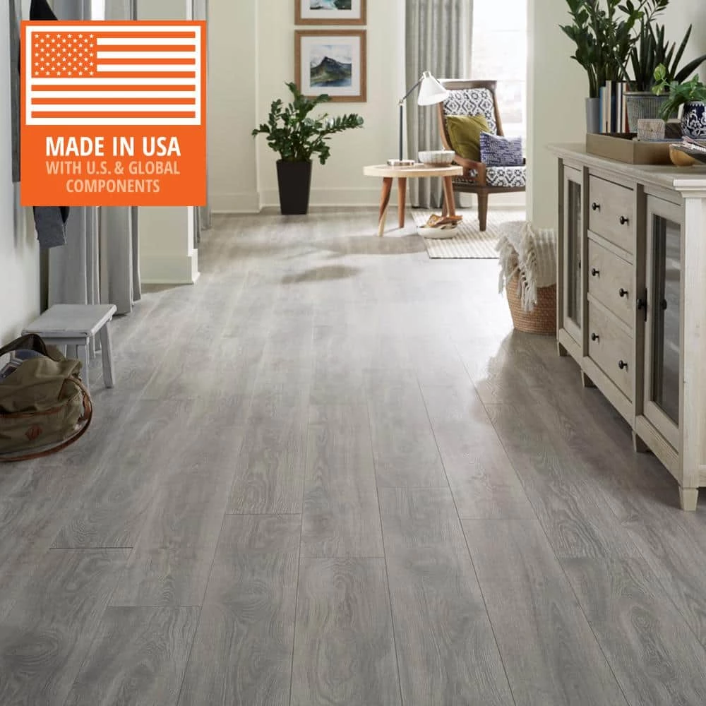 Silverton Oak 7-1/2 in W Water Resistant Laminate Wood Flooring (947.6 sq. ft./pallet) by TrafficMaster 9 Silverton Oak 7-1/2 in W Water Resistant Laminate Wood Flooring (947.6 sq. ft./pallet) by TrafficMaster - Image 7