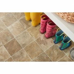 Pro Basic Refined Slate Neutral Stone Residential Vinyl Sheet Flooring 12ft. Wide x Cut to Length by TrafficMaster -Addison Rugs Sales slate neutral trafficmaster vinyl sheet flooring c9770406k536g14 1d 1000