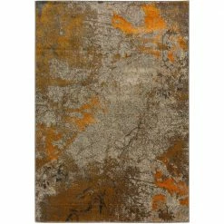 Bach 60 Abstract Tangerine 3 ft. 3 in. x 5 ft. 1 in. Area Rug by Addison Rugs