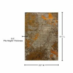 Bach 60 Abstract Tangerine 3 ft. 3 in. x 5 ft. 1 in. Area Rug by Addison Rugs -Addison Rugs Sales tangerine addison rugs area rugs hdbh60ta3x5 76 1000